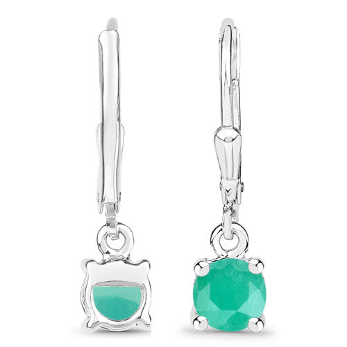 0.92 Carat Genuine Emerald .925 Sterling Silver Earrings by Bids.com
