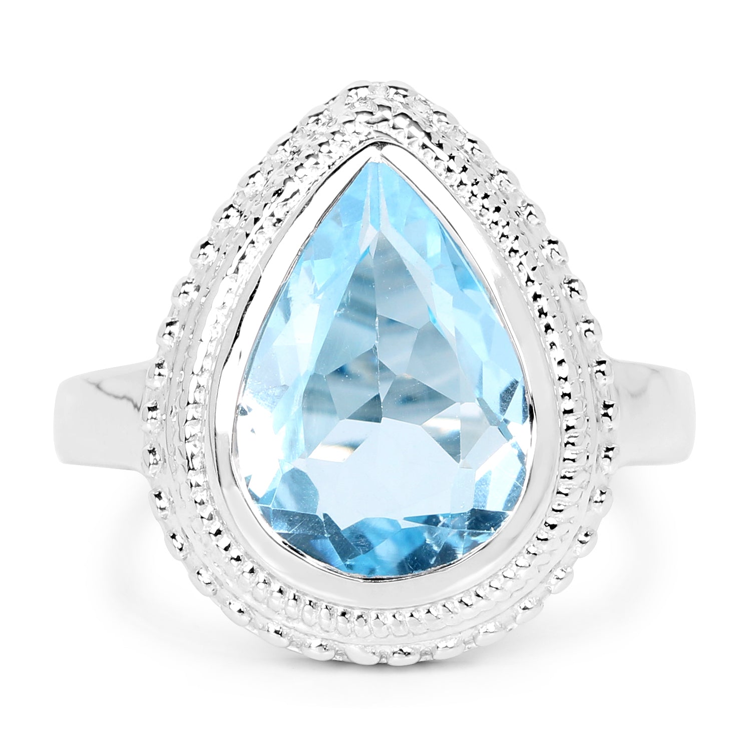5.30 Carat Genuine Blue Topaz .925 Sterling Silver Ring by Bids.com