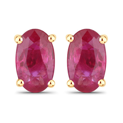 0.54 Carat Genuine Ruby 14K Yellow Gold Earrings by Bids.com
