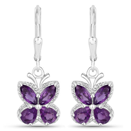 2.12 Carat Genuine Amethyst .925 Sterling Silver Earrings by Bids.com