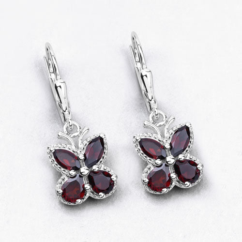 2.60 Carat Genuine Garnet .925 Sterling Silver Earrings by Bids.com