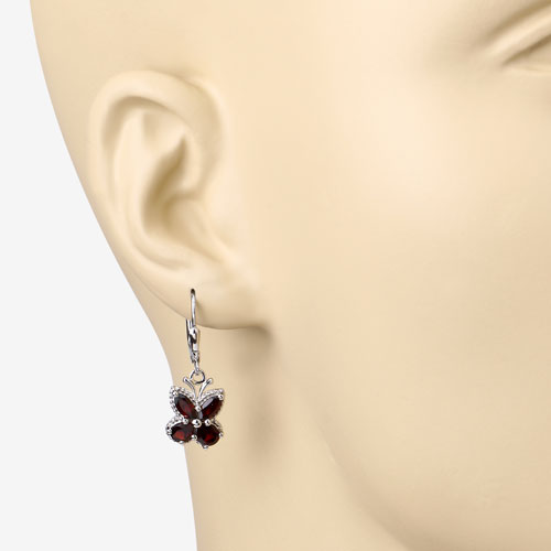 2.60 Carat Genuine Garnet .925 Sterling Silver Earrings by Bids.com