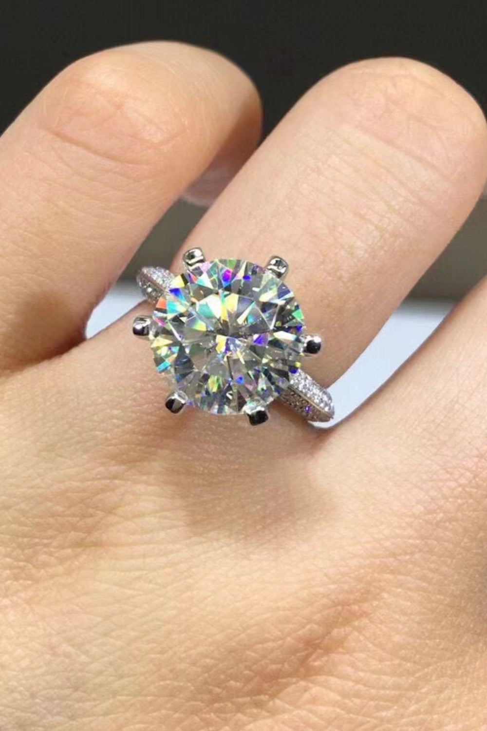 5 Carat Brilliant Round Cut Sparkala™ 6-Prong Ring (Platinum Over Pure Sterling Silver) by Sparkala