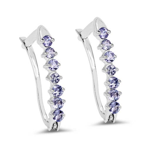 0.98 Carat Genuine Tanzanite .925 Sterling Silver Earrings DestGlow