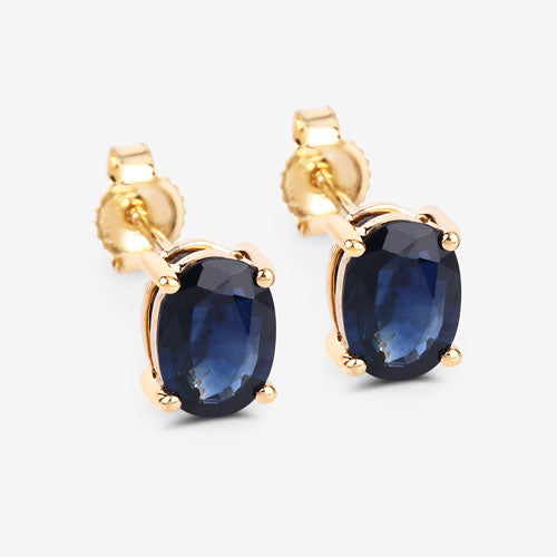 1.90 Carat Genuine Blue Sapphire 10K Yellow Gold Earrings by Bids.com