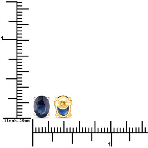 1.90 Carat Genuine Blue Sapphire 10K Yellow Gold Earrings by Bids.com