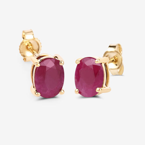 1.70 Carat Genuine Ruby 10K Yellow Gold Earrings by Bids.com