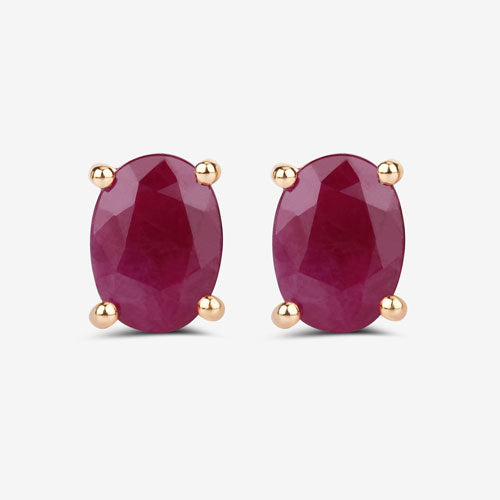 1.70 Carat Genuine Ruby 10K Yellow Gold Earrings by Bids.com