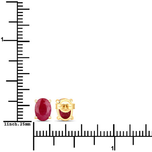 1.70 Carat Genuine Ruby 10K Yellow Gold Earrings by Bids.com