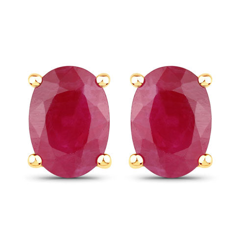 1.70 Carat Genuine Ruby 14K Yellow Gold Earrings DestGlow