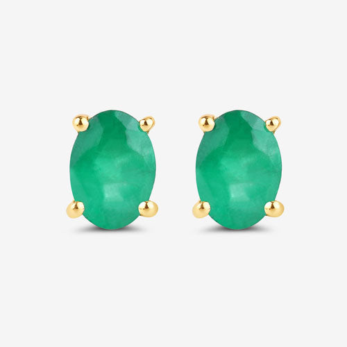 1.44 Carat Genuine Zambian Emerald 10K Yellow Gold Earrings by Bids.com