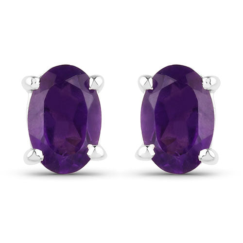 0.76 Carat Genuine Amethyst .925 Sterling Silver Earrings DestGlow