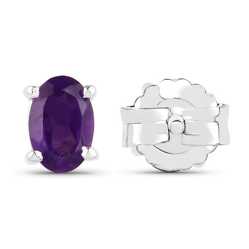 0.76 Carat Genuine Amethyst .925 Sterling Silver Earrings DestGlow
