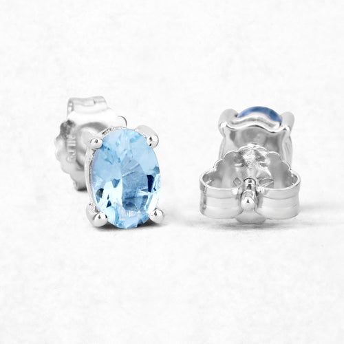 0.72 Carat Genuine Aquamarine .925 Sterling Silver Earrings by Bids.com