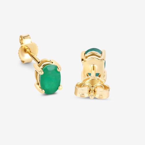 0.88 Carat Genuine Zambian Emerald 10K Yellow Gold Earrings by Bids.com