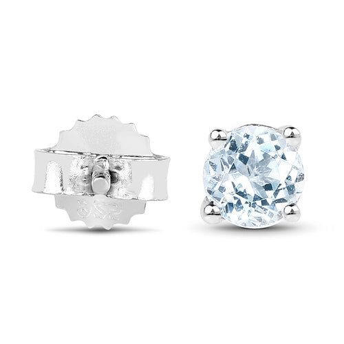 0.64 Carat Genuine Blue Topaz .925 Sterling Silver Earrings DestGlow