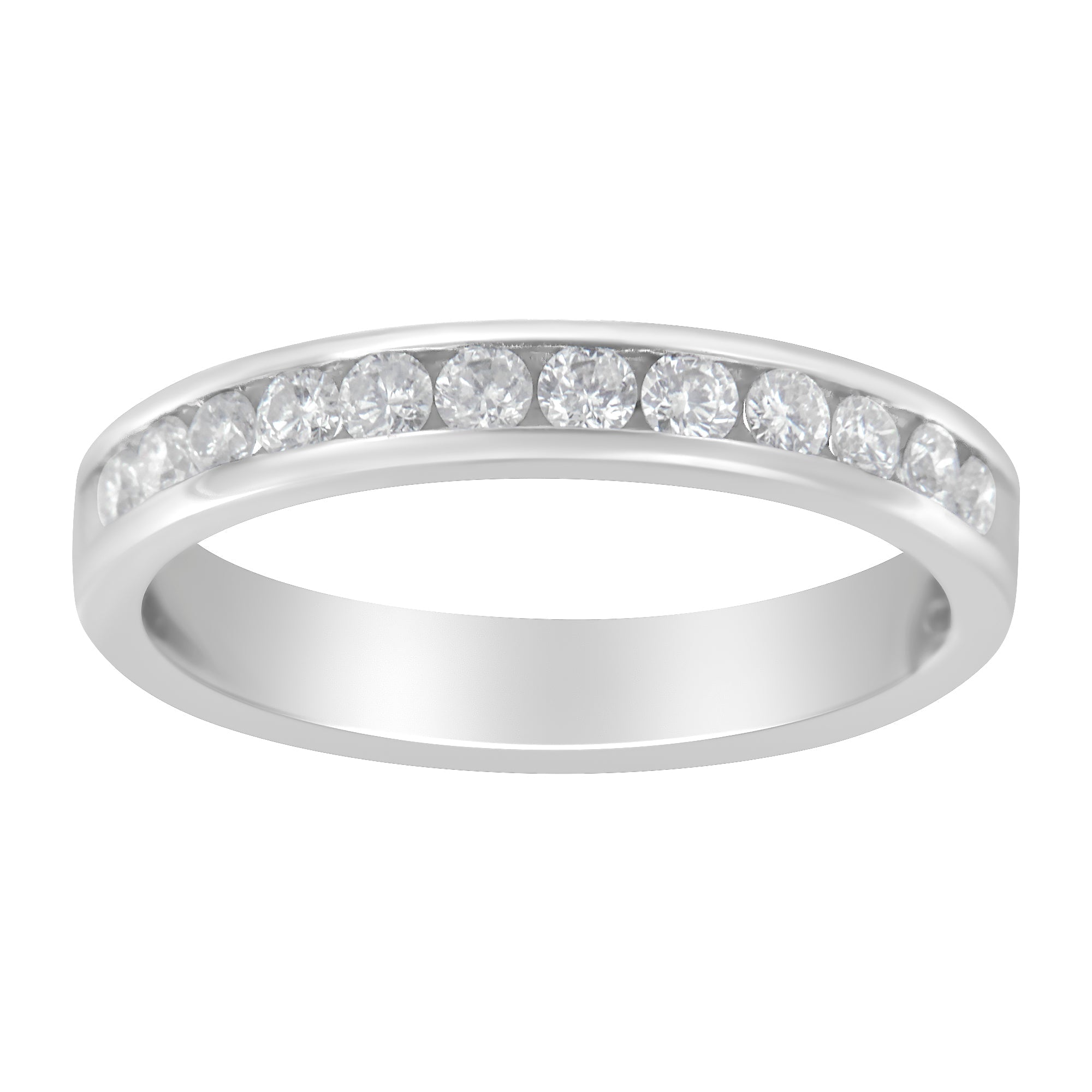 14K White Gold 1/2 cttw Diamond Band Ring (I-J Color, I2-I3 Clarity) - Size 7 by Bids.com