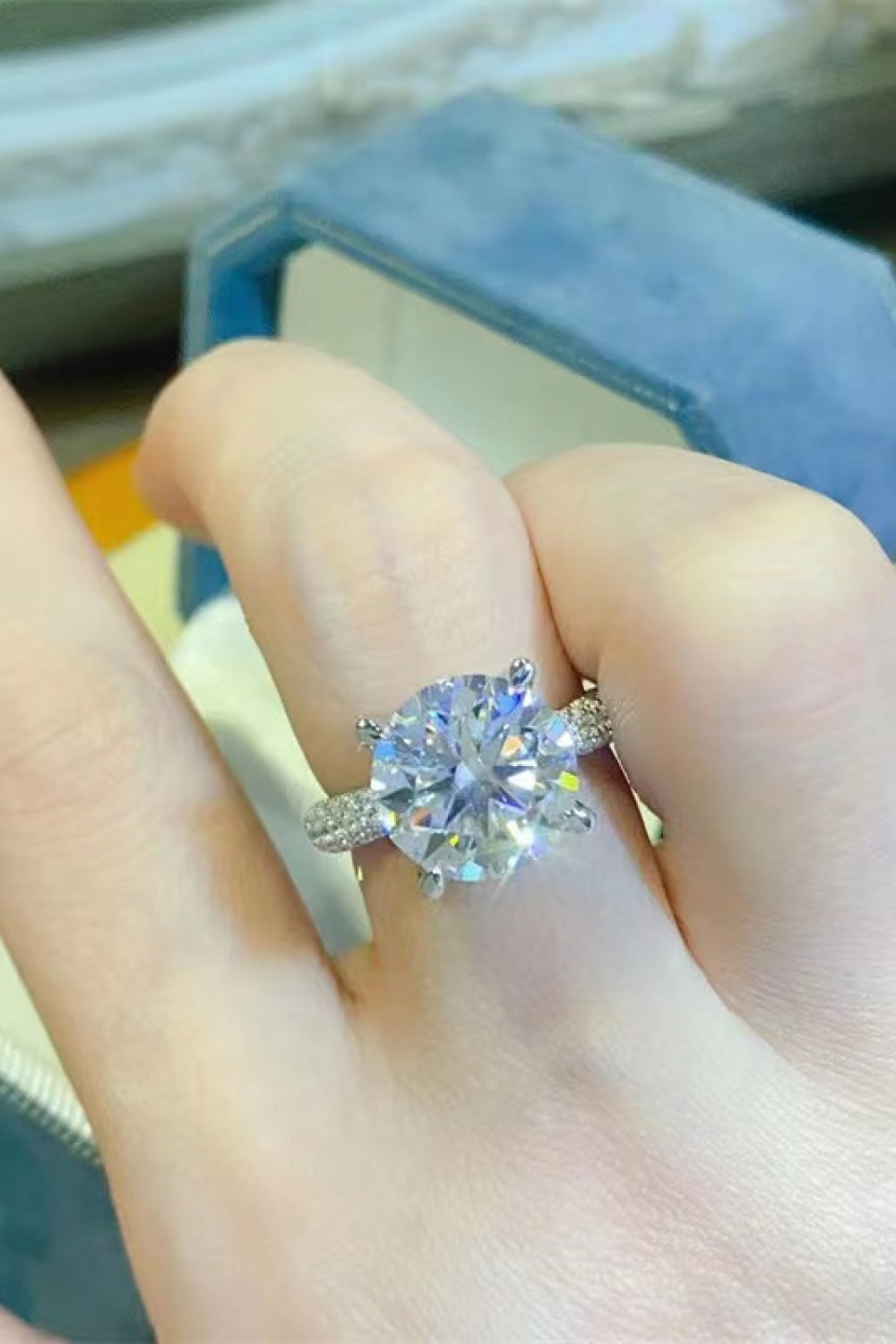 5 Carat Brilliant Round Cut Sparkala™ Platinum Over Pure Sterling Silver Ring by Sparkala