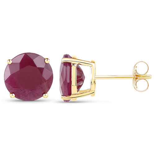 7.40 Carat Genuine Ruby 14K Yellow Gold Earrings by Bids.com