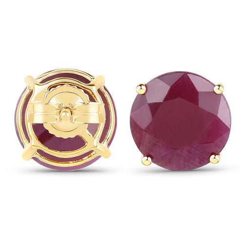 7.40 Carat Genuine Ruby 14K Yellow Gold Earrings by Bids.com