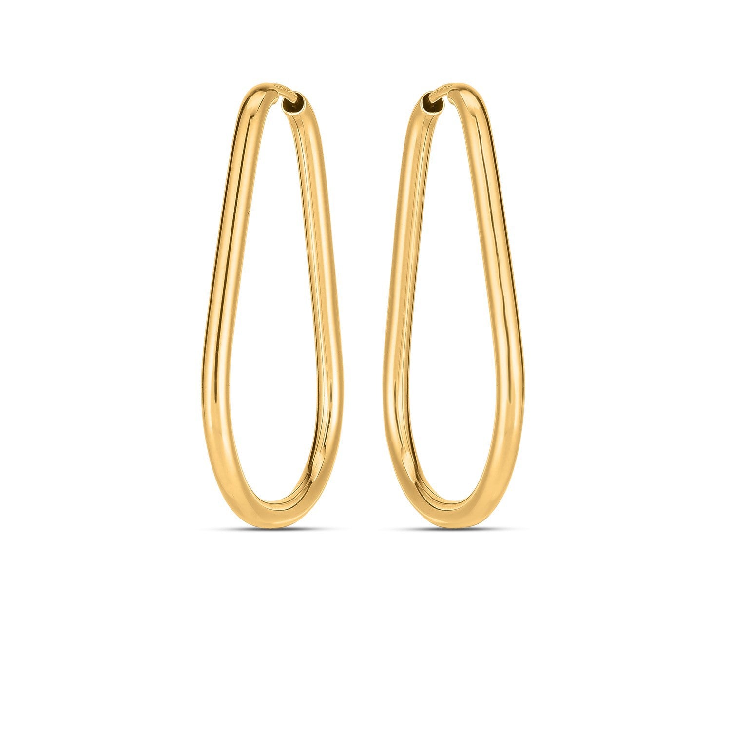14k Yellow Gold Endless Pear Hoop Earrings DestGlow