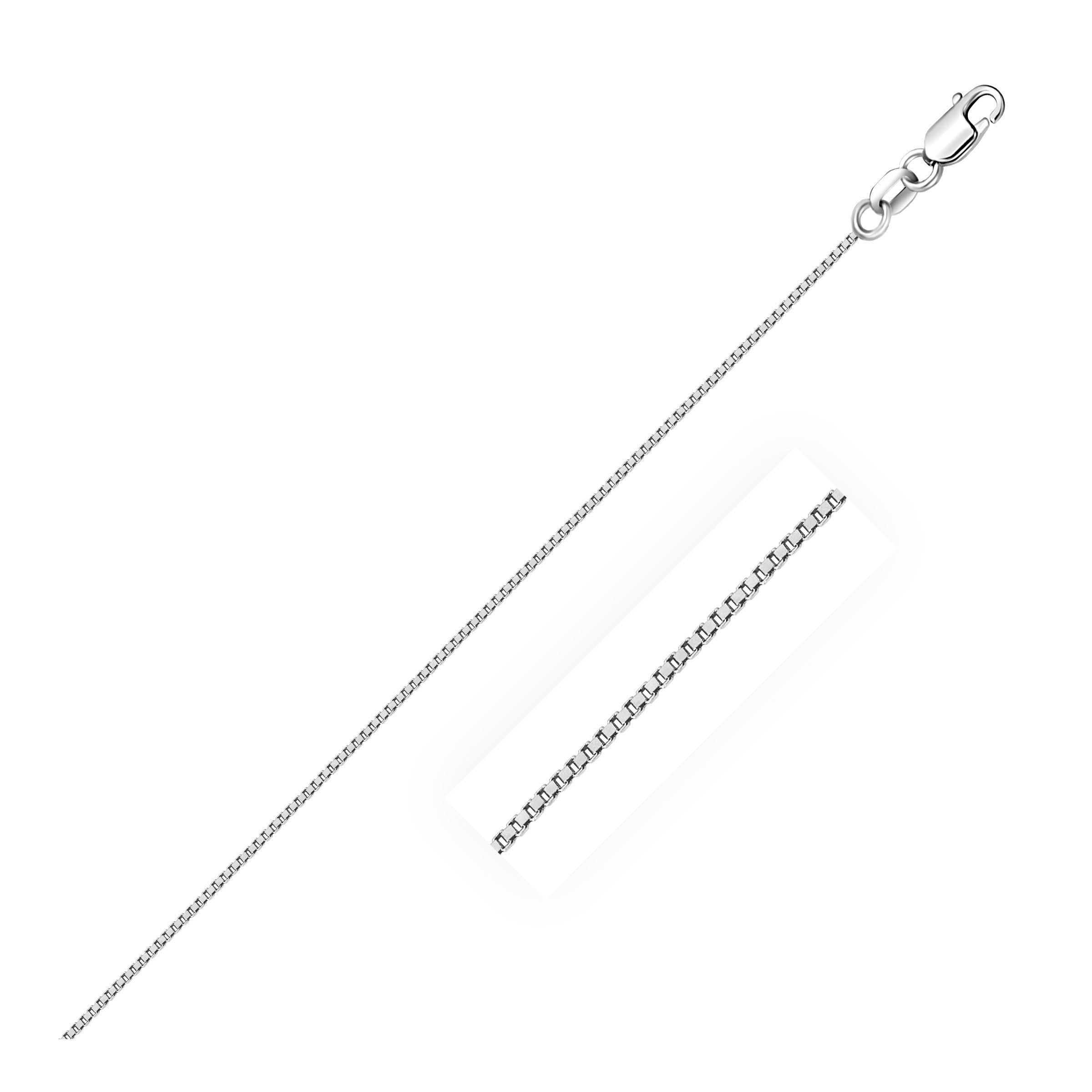 18k White Gold Box Chain 0.6mm by Bids.com