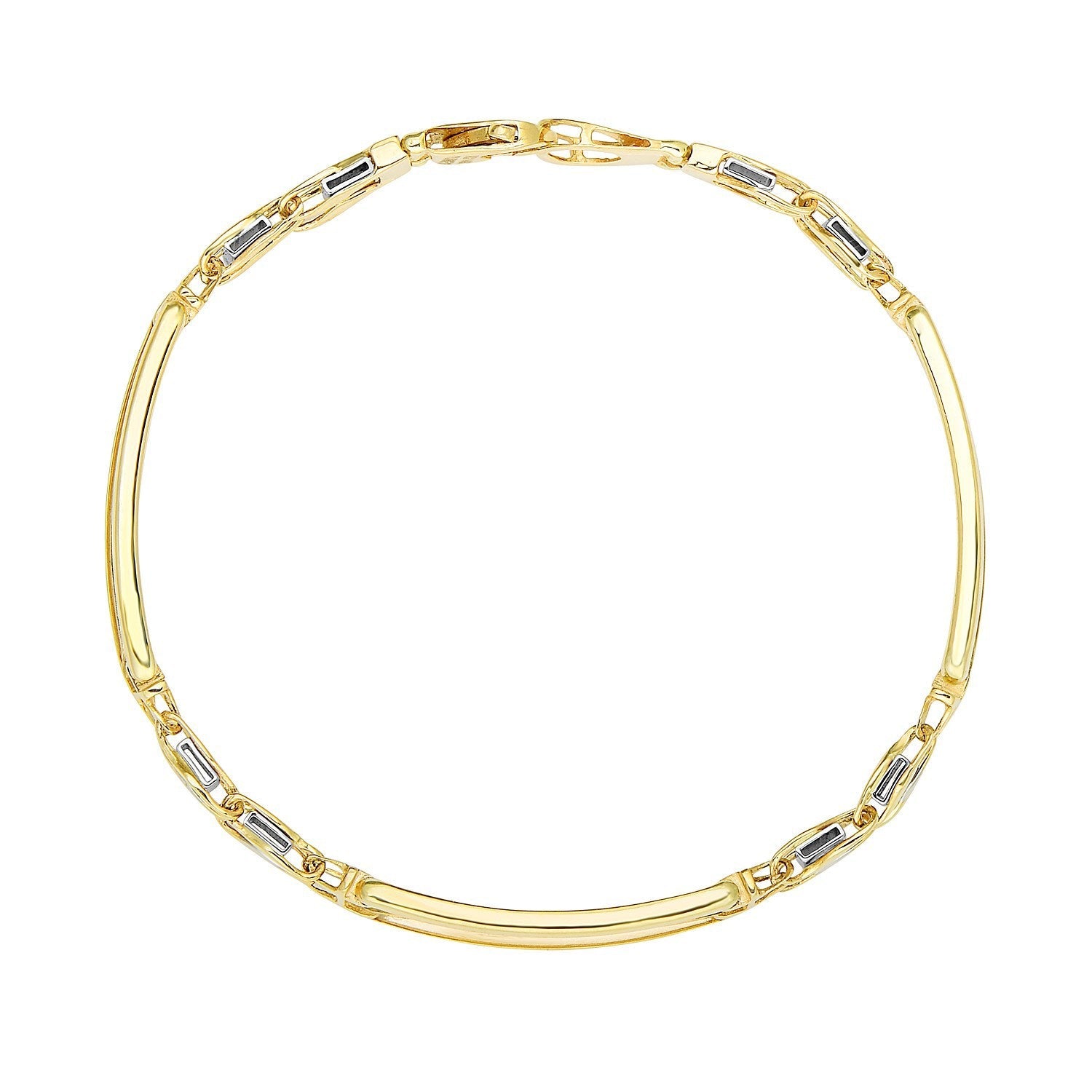 14k Two-Tone Gold Fancy Bar Style Men&