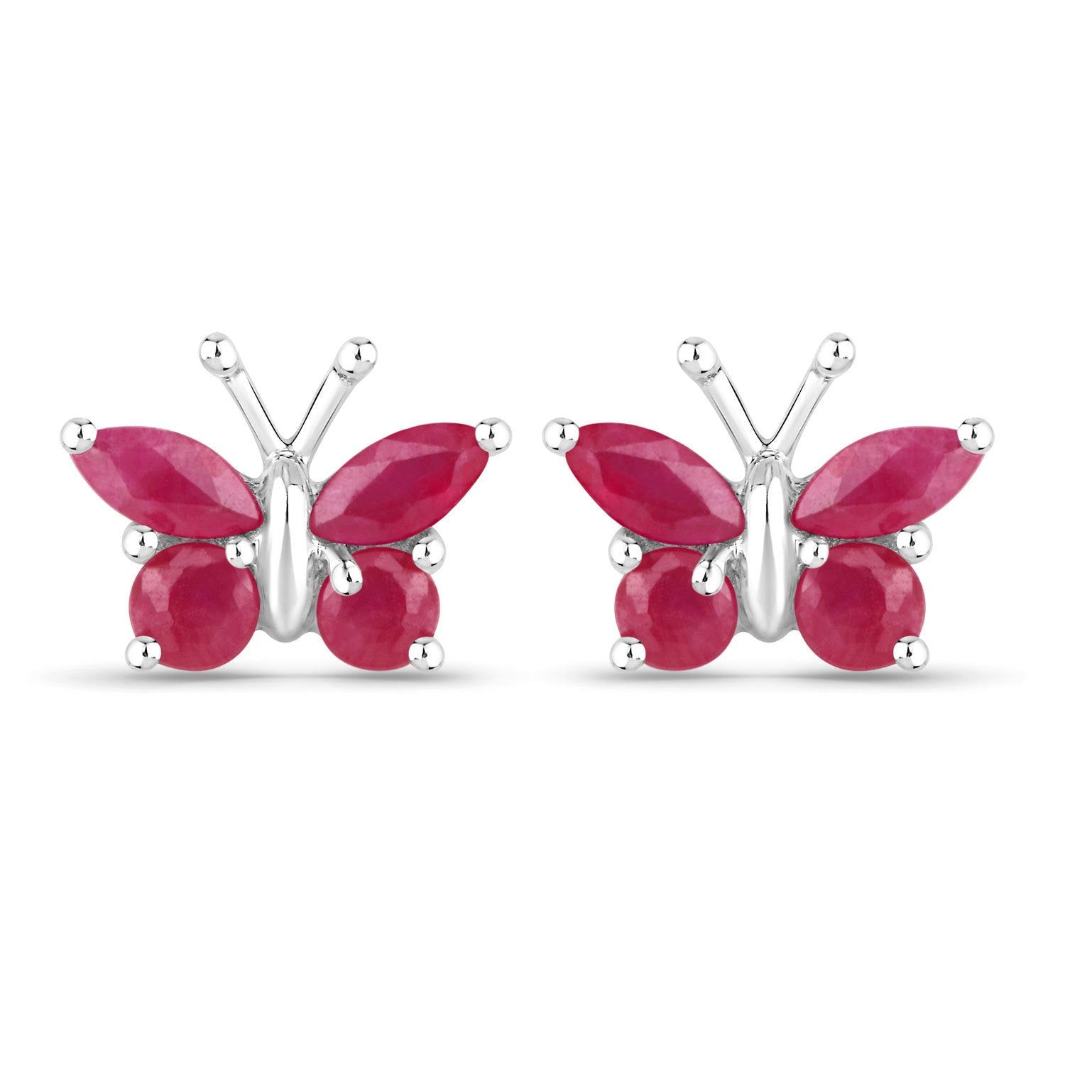 0.63 Carat Genuine Ruby .925 Sterling Silver Earrings DestGlow