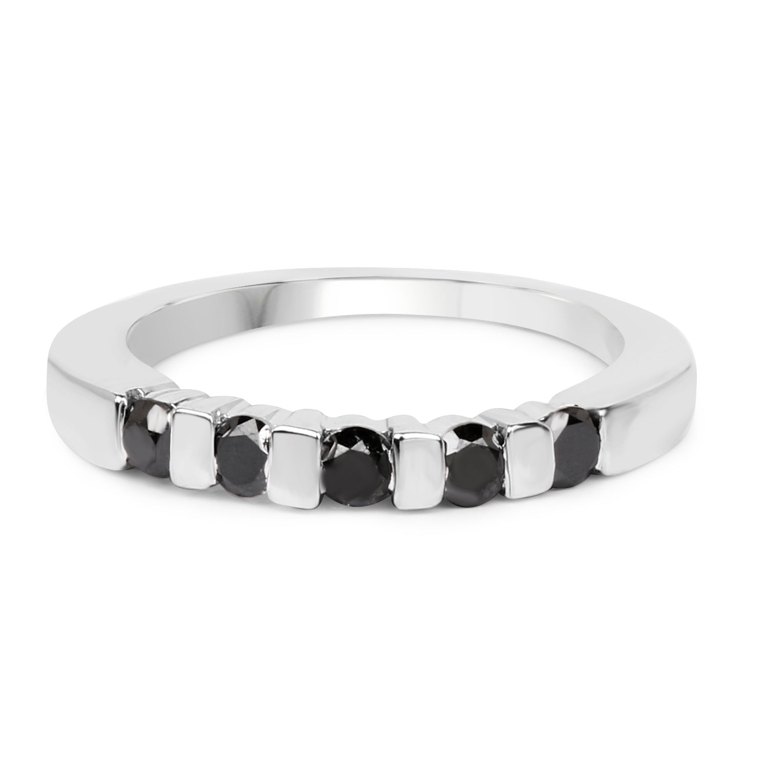 0.50 Carat Genuine Black Diamond .925 Sterling Silver Ring by Bids.com