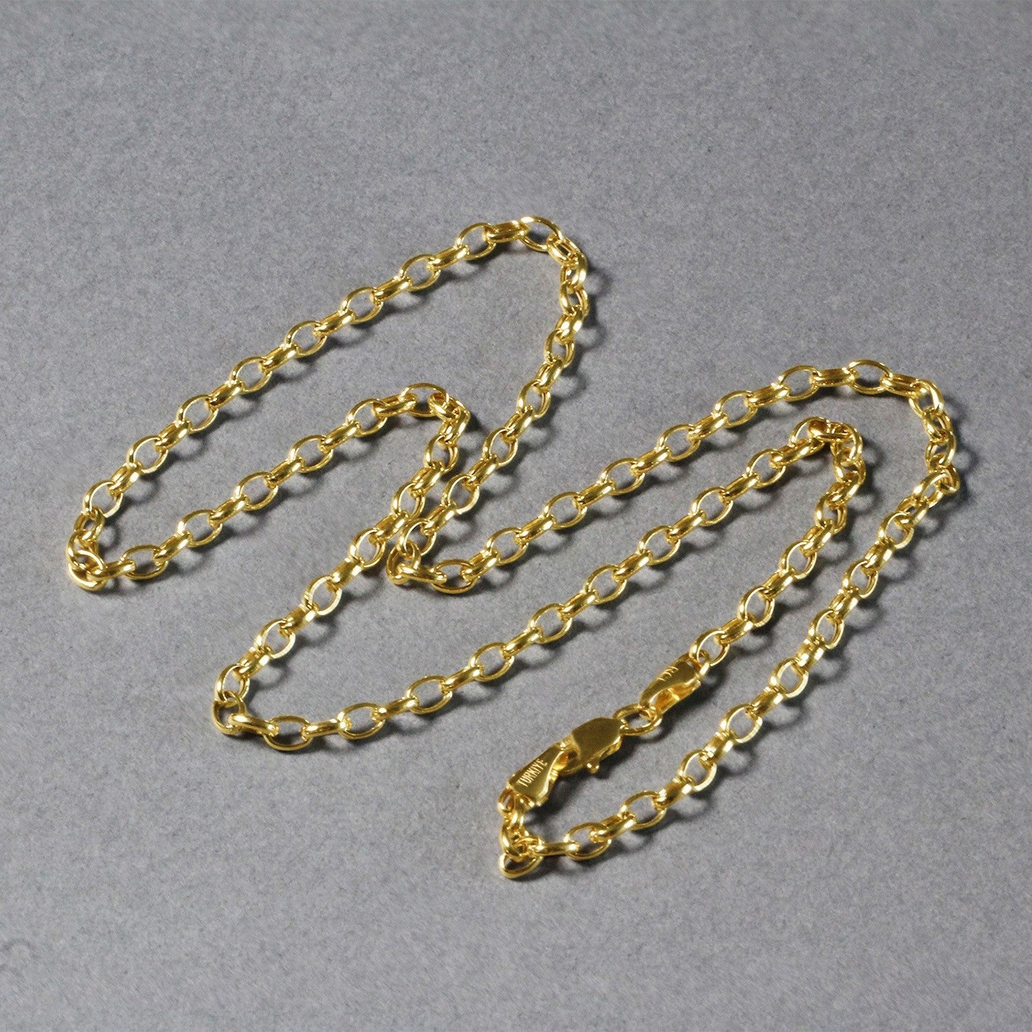 3.2mm 14k Yellow Gold Oval Rolo Chain by Bids.com