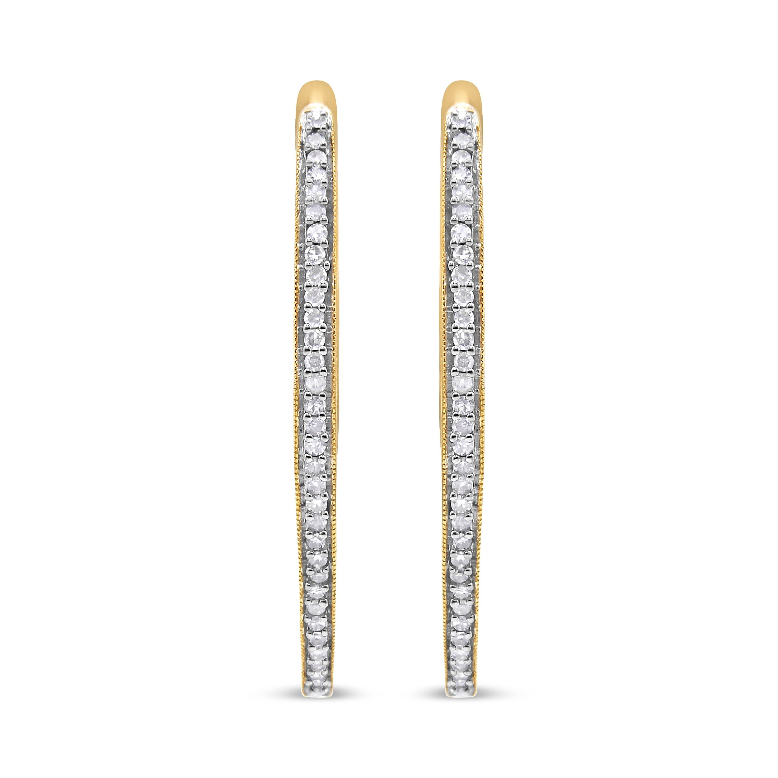 10k Yellow Gold Round Cut Diamond Earrings (1 cttw, I-J Color, I2-I3 Clarity)