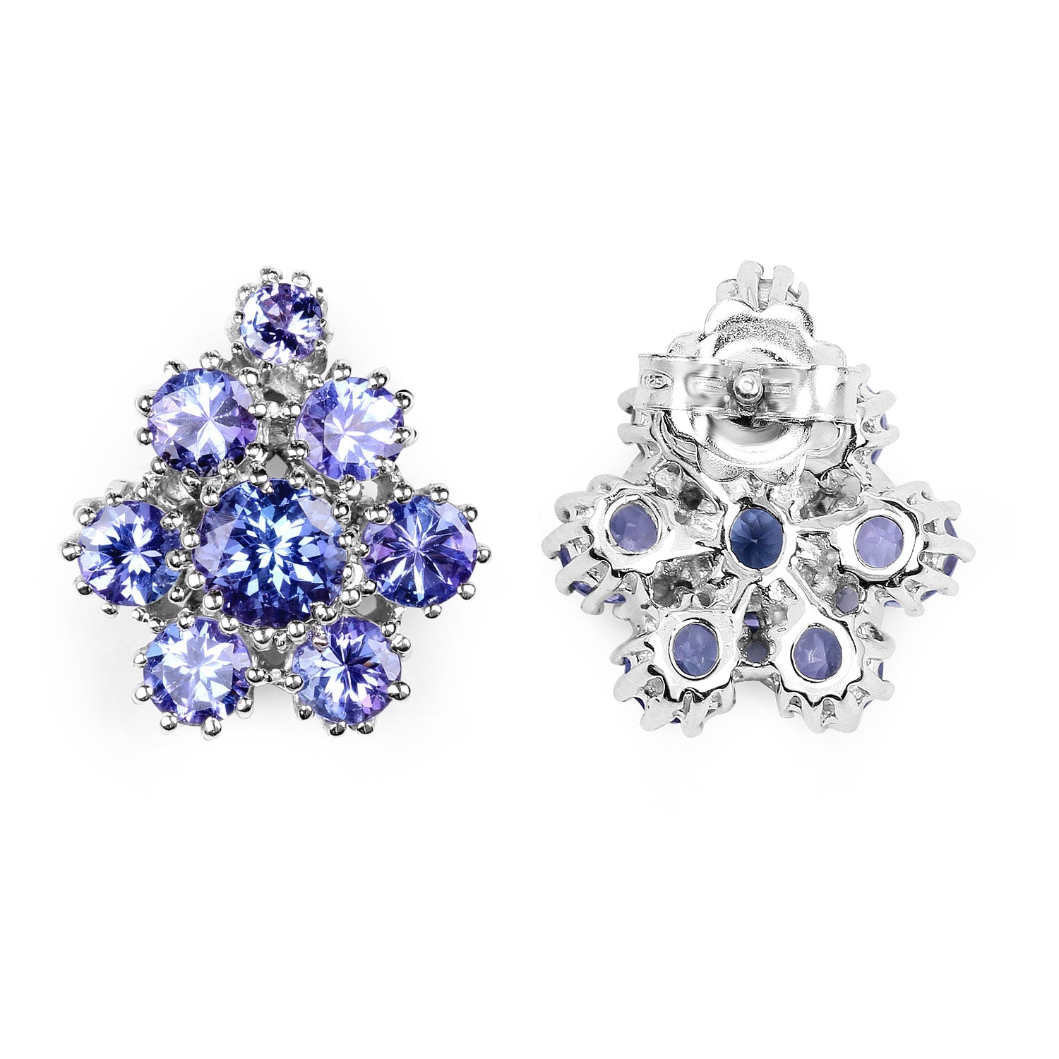 4.26 Carat Genuine Tanzanite .925 Sterling Silver Earrings by Avera Group