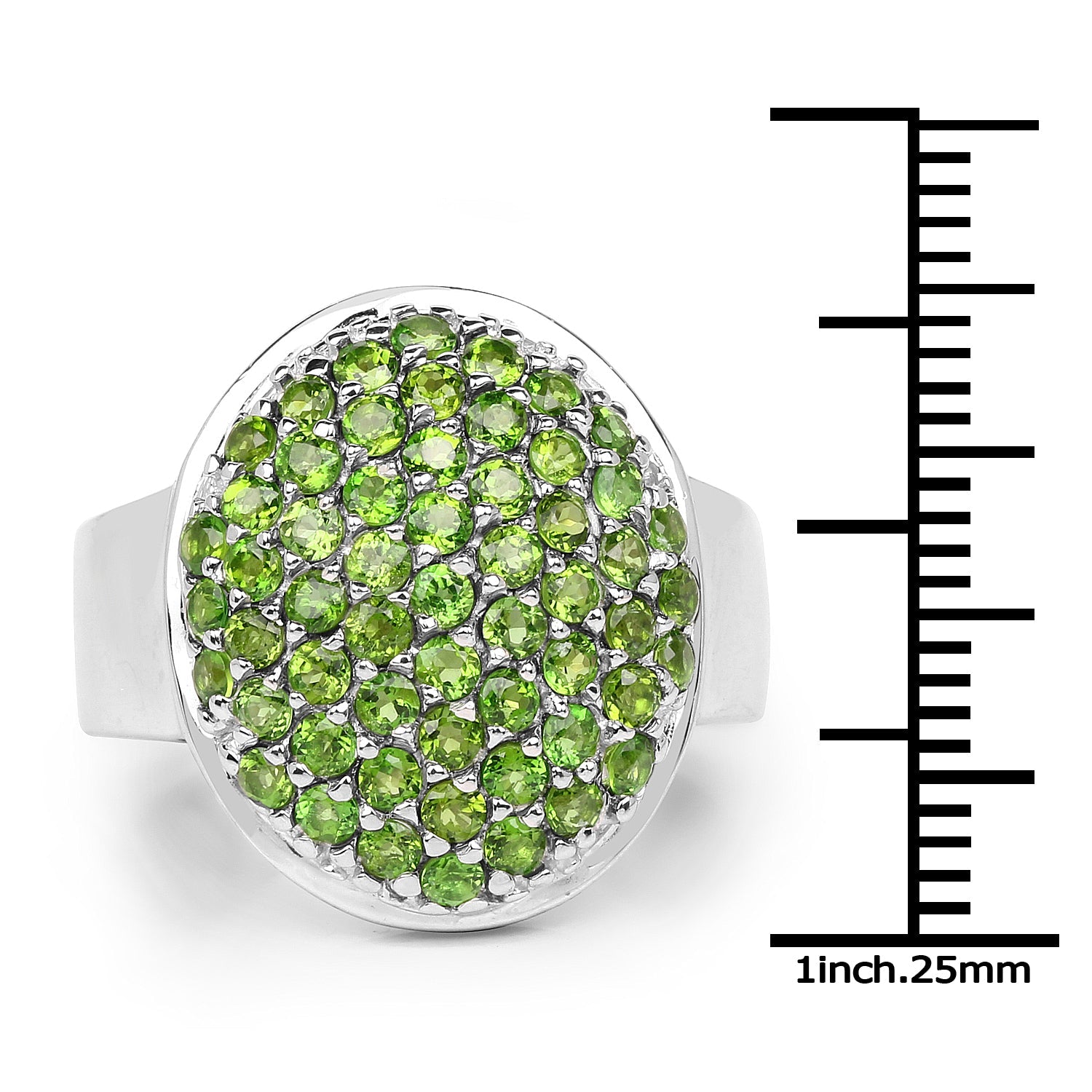 2.17 Carat Genuine Chrome Diopside .925 Sterling Silver Ring by Bids.com