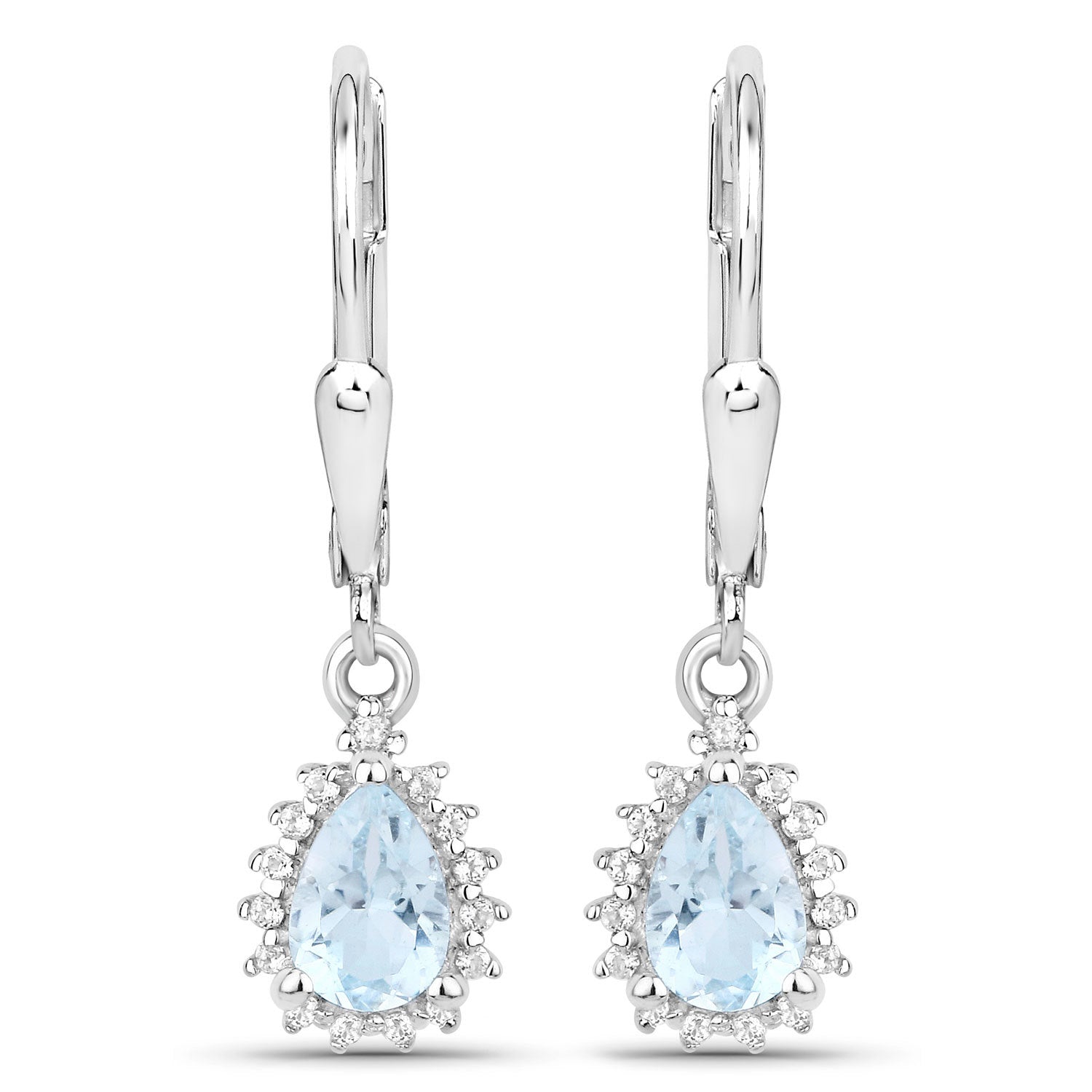 2.00 Carat Genuine Blue Topaz and White Topaz .925 Sterling Silver Jewelry Set by Bids.com