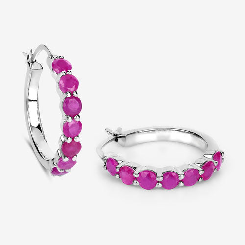 2.80 Carat Genuine Ruby .925 Sterling Silver Earrings by Bids.com
