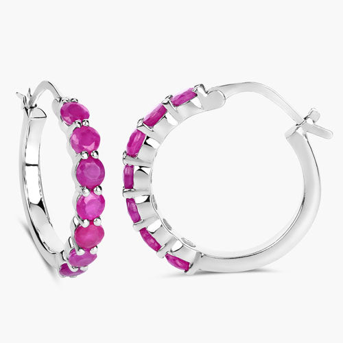 2.80 Carat Genuine Ruby .925 Sterling Silver Earrings by Bids.com