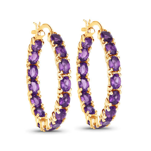 4.80 Carat Genuine Amethyst .925 Sterling Silver Earrings DestGlow