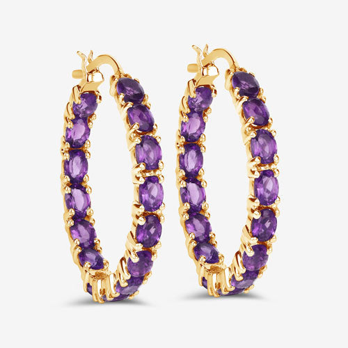 4.80 Carat Genuine Amethyst .925 Sterling Silver Earrings DestGlow