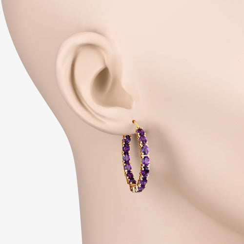 4.80 Carat Genuine Amethyst .925 Sterling Silver Earrings DestGlow