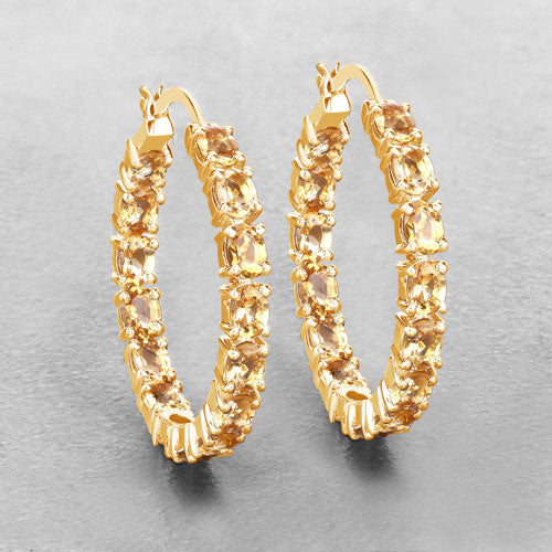 4.80 Carat Genuine Citrine .925 Sterling Silver Earrings DestGlow