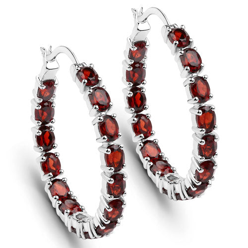 6.00 Carat Genuine Garnet .925 Sterling Silver Earrings DestGlow