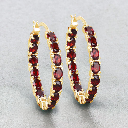 6.00 Carat Genuine Garnet .925 Sterling Silver Earrings DestGlow