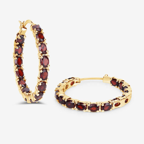 6.00 Carat Genuine Garnet .925 Sterling Silver Earrings DestGlow
