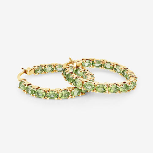 5.10 Carat Genuine Peridot .925 Sterling Silver Earrings DestGlow