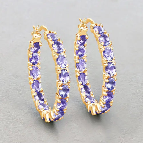 5.10 Carat Genuine Tanzanite .925 Sterling Silver Earrings
