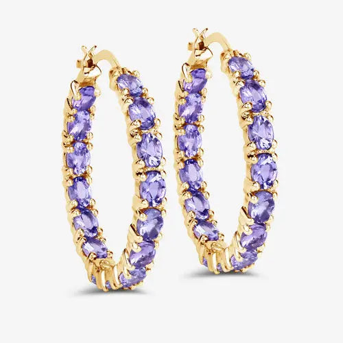 5.10 Carat Genuine Tanzanite .925 Sterling Silver Earrings