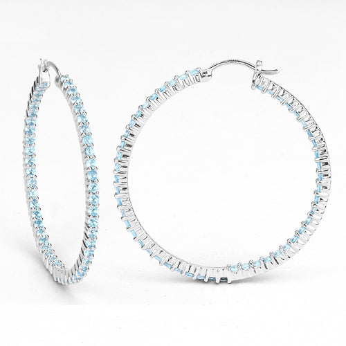 3.60 Carat Genuine Swiss Blue Topaz .925 Sterling Silver Earrings by Bids.com
