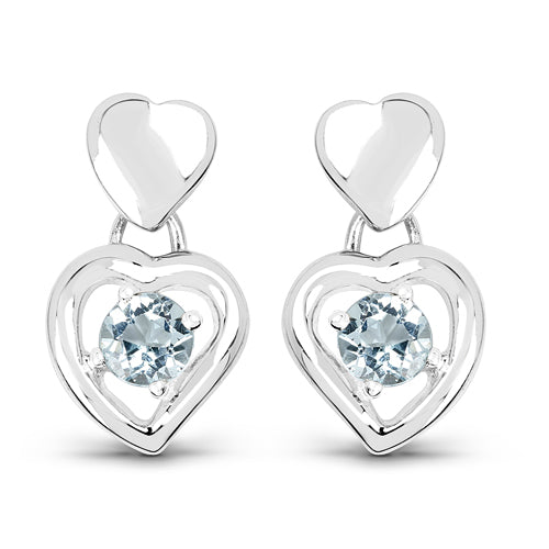 1.90 Carat Genuine Blue Topaz .925 Sterling Silver Earrings DestGlow