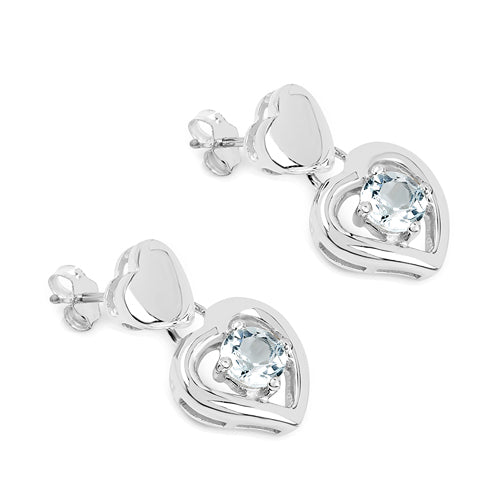 1.90 Carat Genuine Blue Topaz .925 Sterling Silver Earrings DestGlow