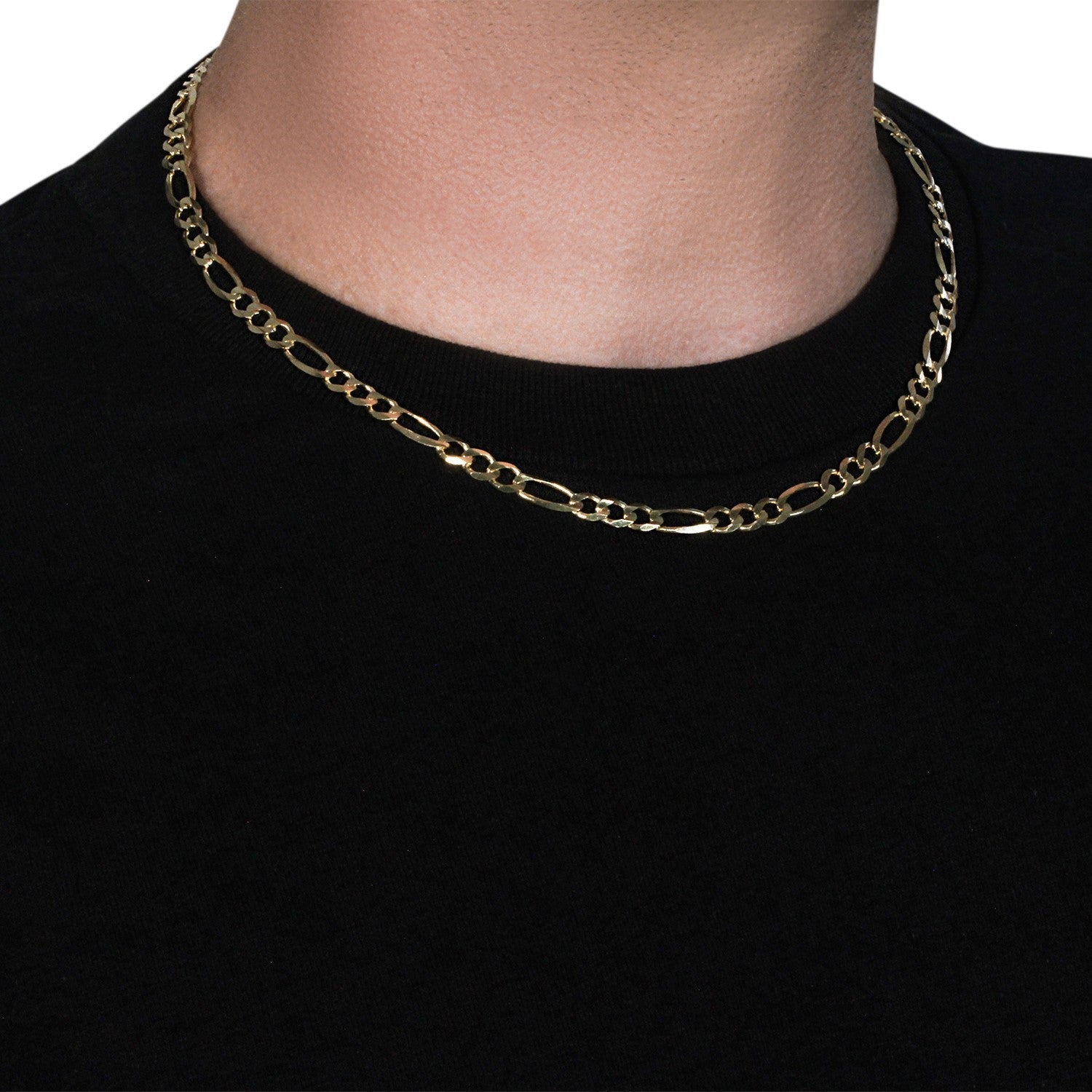 10K Yellow Gold Solid Figaro Chain (5.30 mm) by Bids.com